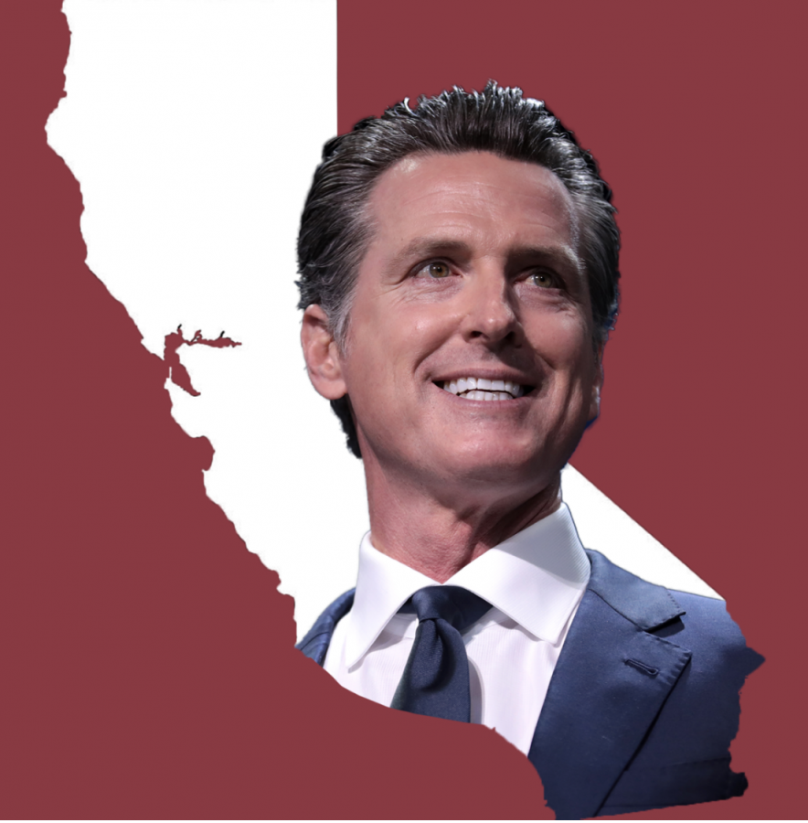 Newsom with Fist in Air